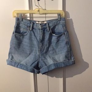 Denim super high-rise shorts